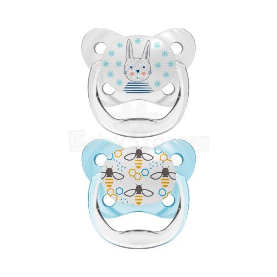 Соска DR.BROWN'S Силиконовая PreVent BUTTERFLY, для детей от 0 до 6 месяцев, 2 шт, синий