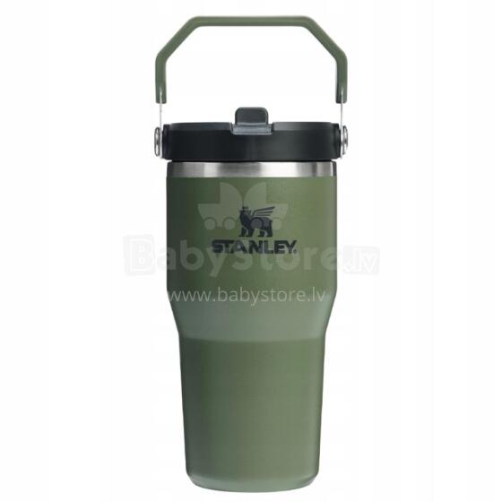 Termokrūze ar salmiņu The IceFlow Flip Straw 2.0 Tumbler 0,6L tumši zaļa