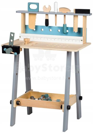 Деревянный стол для мастерской с инструментами 32 элемента Ecotoys