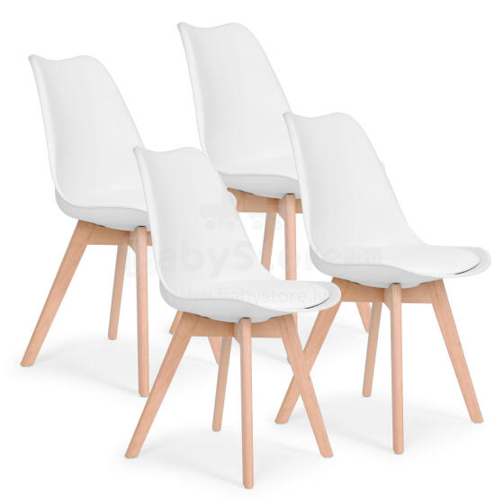 4 dzīvojamās istabas un ēdamistabas krēslu komplekts ar ekoloģisko ādu ModernHome