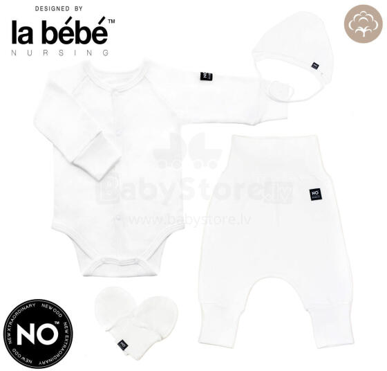 La Bebe™ Baby Set Art.9-07-31 White Детский комплектик из 4 частей 100% хлопок