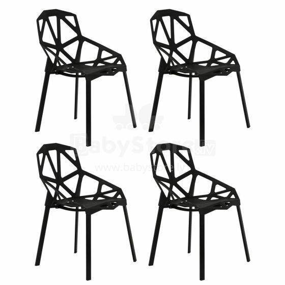 Set of 4 modern design chairs black