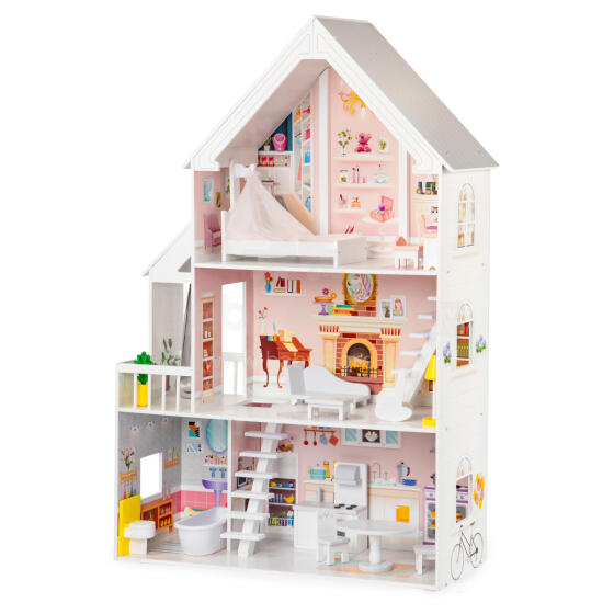 Wooden dollhouse XXL Pudrowa Mansion, ECOTOYS
