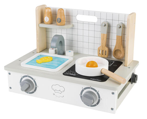 Wooden mini kitchen with accessories