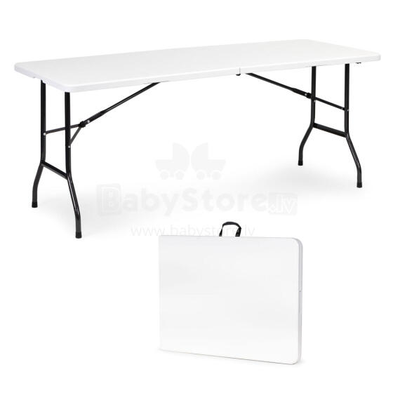 Catering table 180 cm foldable into a suitcase white ModernHome