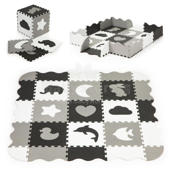 Foam mat with fence puzzle dry pool 25 elements ECOTOYS