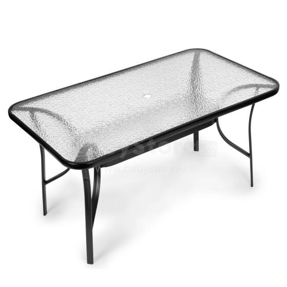 Stikla dārza galds Wave 140x80cm terases balkona galds MultiGarden