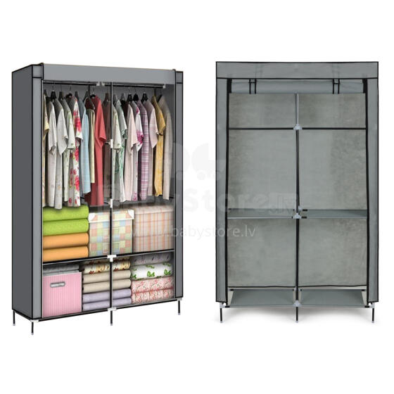 Textile wardrobe - a large fabric wardrobe with shelves for clothes and shoes