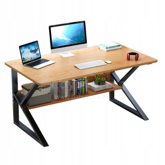 Computer desk, office desk with shelf, 100x60 cm, brown