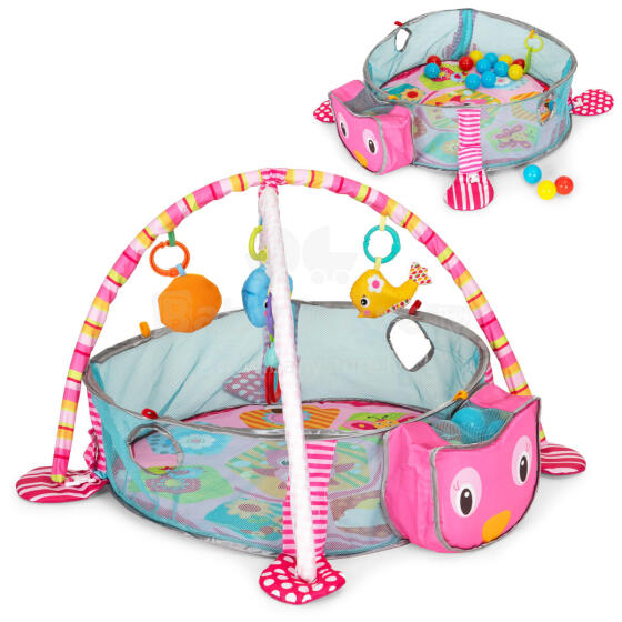 Liela izglītojoša paklāja 3in1 rotaļu laukums 30 bumbiņas 0+ ECOTOYS
