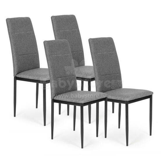 4 ēdamistabas un viesistabas krēslu komplekts - pelēks