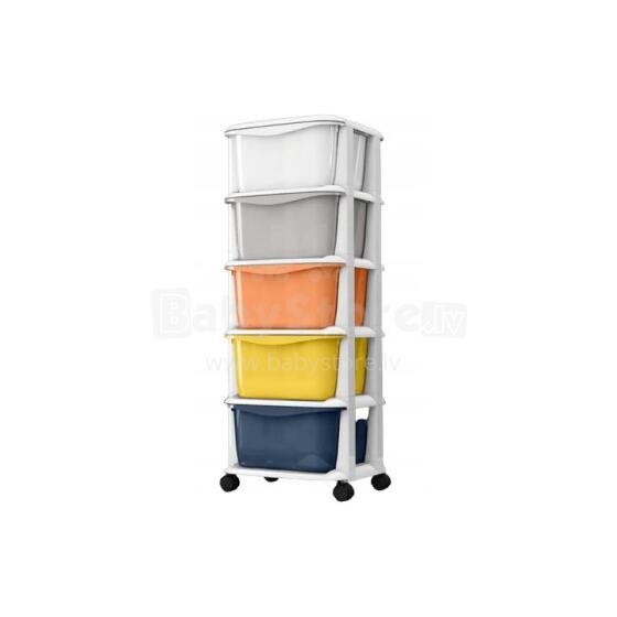 Plastic shelf on wheels, cabinet drawers, wardrobe PO08