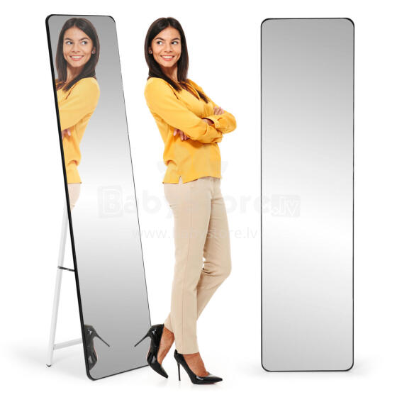 Large standing rectangular mirror, narrow frame, 148 cm