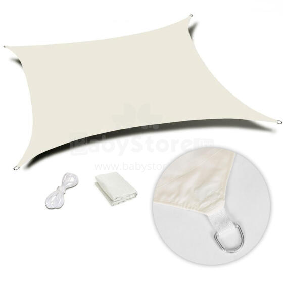 Square sunshade sail, 5x5 m, waterproof canopy, beige, MultiGarden