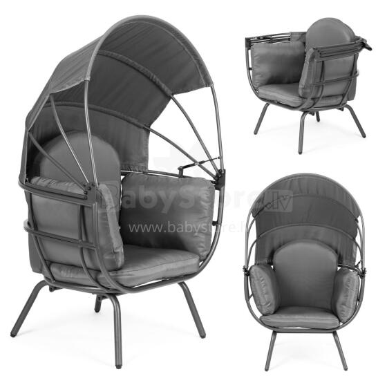Cocoon dārza krēsls ar salokāmu jumtu, pelēks ModernHome