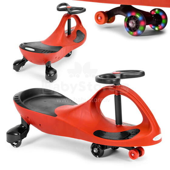 Качалка на колесах Wiggle от ECOTOYS с LED-колесами красного цвета