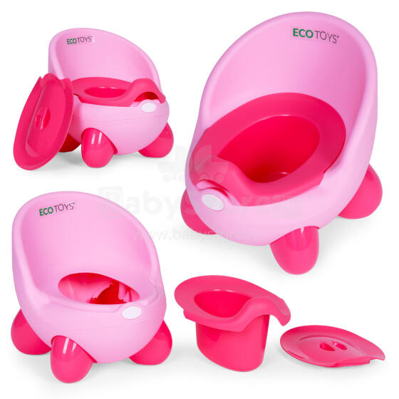 Bērnu podiņš, noņemams ieliktnis, neslīdošas kājas, rozā, ECOTOYS