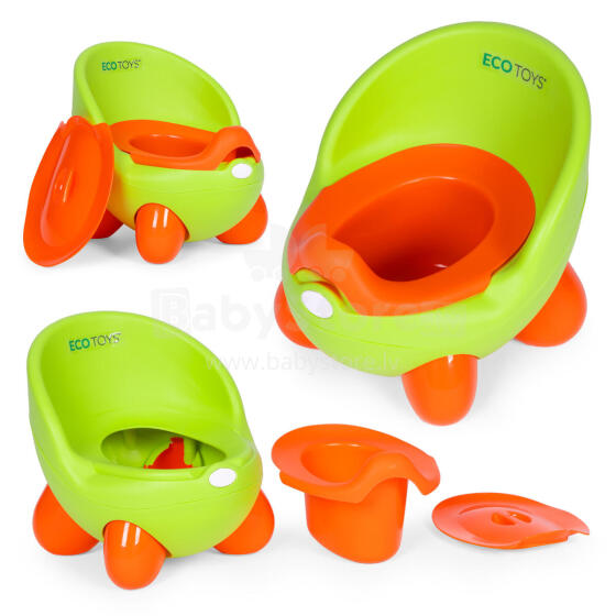 Eco Toys Potty Art.PP112 Green Детское сиденье для унитаза, съемный вкладыш, нескользящие ножки, зеленый,