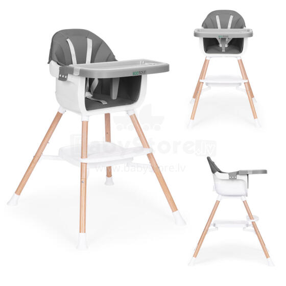 Bērnu barošanas krēsls 2-in-1, pelēks, ECOTOYS