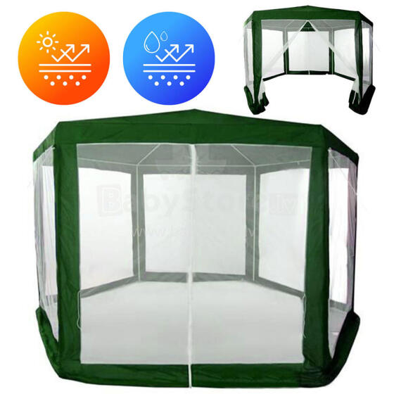 Dārza komerciālais paviljons, 2x2x2 m, ar moskītu tīklu, zaļš, MultiGarden
