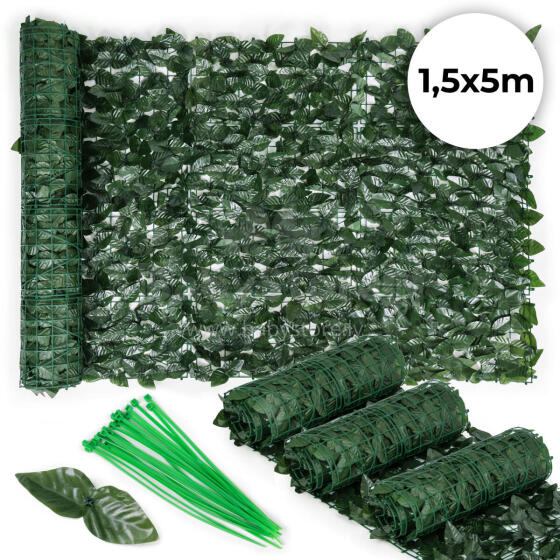 Искусный плющ, 500x50 см, зеленое покрытие для балкона, маскировка