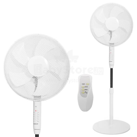 Grīdas ventilators Stāvošais ventilators 45W – 3 režīmi, 5 asmeņi, taimeris, tālvadības pults