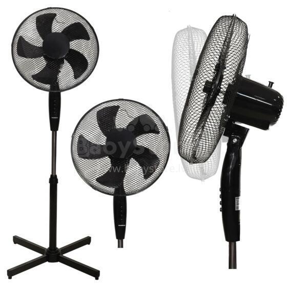 Standing Floor Fan 45W – 3 Modes, 5 Blades, Black