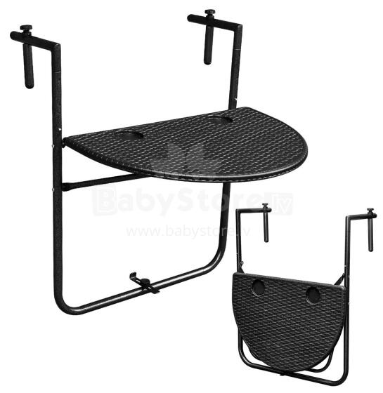 Folding Balcony Table Hanging on Railing Black ModernHome