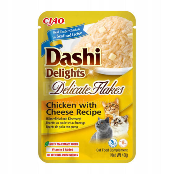 INABA CAT Dashi Delights Delicate Flakes Chicken with Cheese - лакомство для кошек - 40г