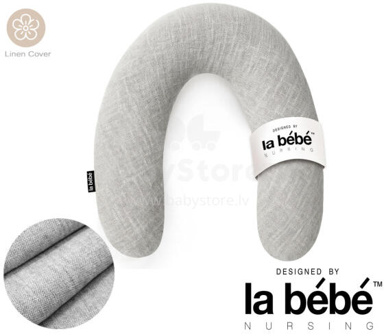 La Bebe™ Rich Linen Nursing Maternity Pillow Art.12626 Подкова для сна, кормления малыша 30x104 cm