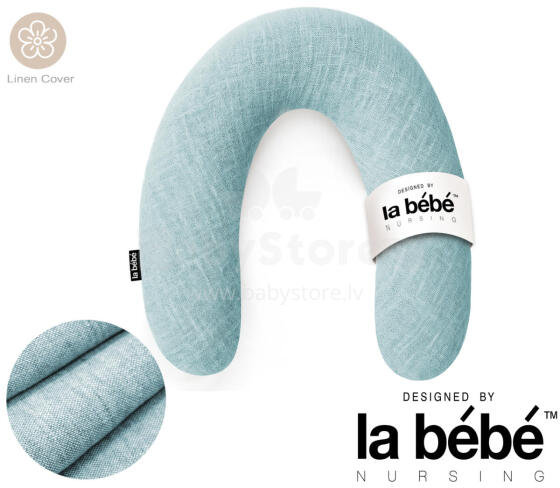 La Bebe™ Rich Linen Nursing Maternity Pillow Art.12628 Подкова для сна, кормления малыша 30x104 cm