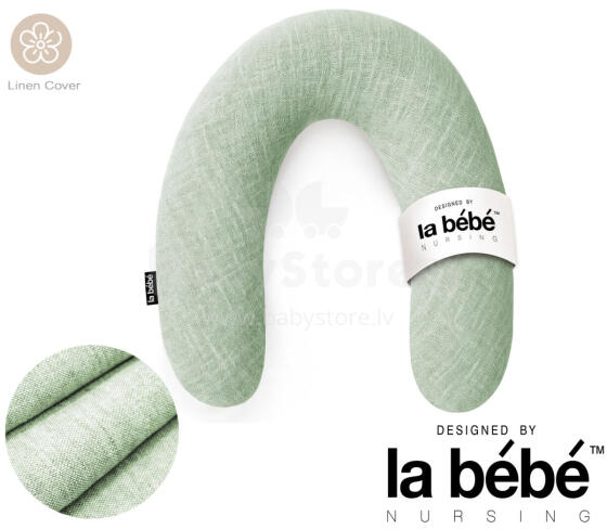 La Bebe™ Rich Linen Nursing Maternity Pillow Art.12632 Подкова для сна, кормления малыша 30x104 cm