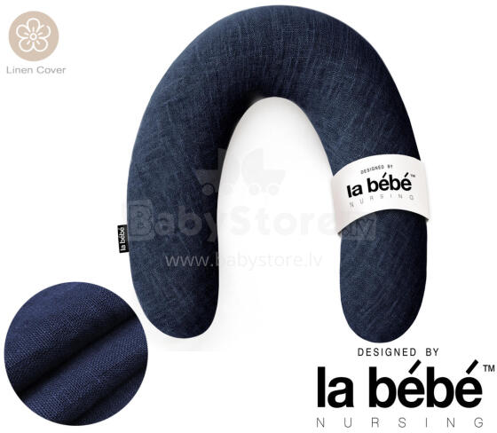 La Bebe™ Rich Linen Nursing Maternity Pillow Art.12637 Подкова для сна, кормления малыша 30x104 cm
