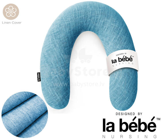 La Bebe™ Rich Linen Nursing Maternity Pillow Art.12638 Подкова для сна, кормления малыша 30x104 cm