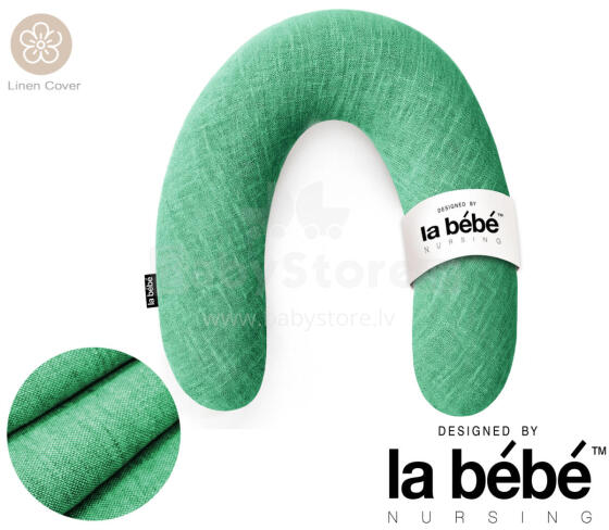 La Bebe™ Rich Linen Nursing Maternity Pillow Art.12643 Подкова для сна, кормления малыша 30x104 cm