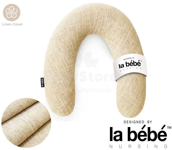 La Bebe™ Rich Linen Nursing Maternity Pillow Art.12644  30x104 cm