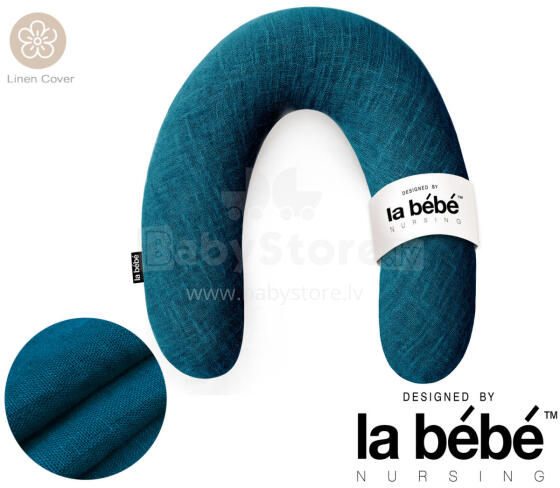 La Bebe™ Rich Linen Nursing Maternity Pillow Art.12647 Подкова для сна, кормления малыша 30x104 cm