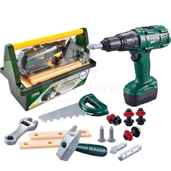 WOOPIE Liela Rīku Kaste Bērniem DIY Komplekts ar Skrūvgriezi-Urbi 15 gabali