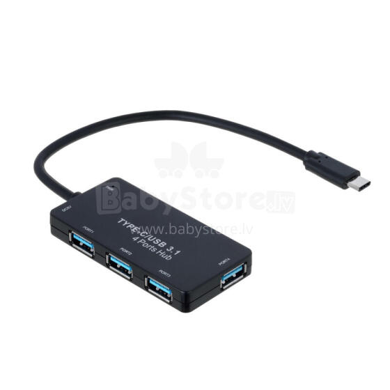 Интерфейсный концентратор Akyga AK-AD-52 USB 3.1 (3.1 Gen 2) Type-C 500 Мбит / с Черный