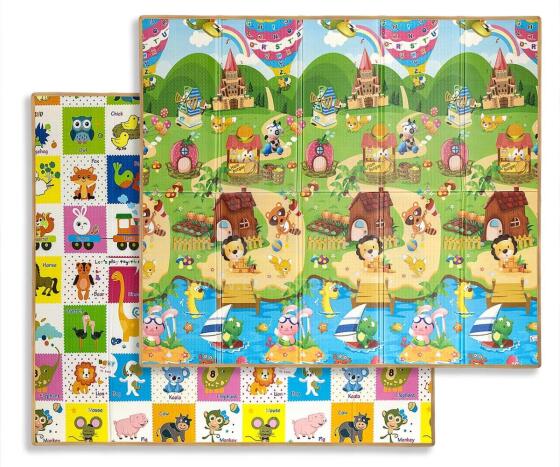 MILLY MALLY 6435 Saliekamā putu spēļu paklājs Krāsaini dzīvnieki T1