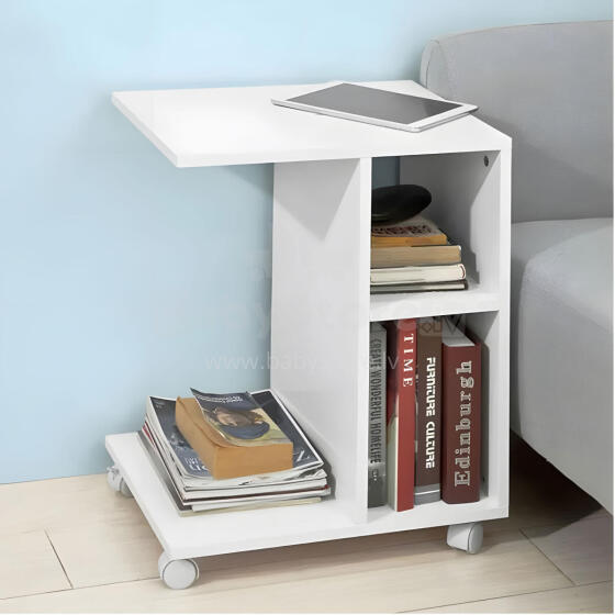 Coffee table bedside table on wheels organizer