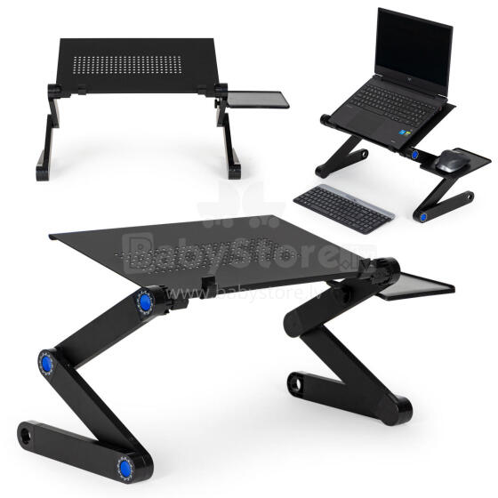 Table stand, aluminum laptop stand, foldable, adjustable, 2 tops