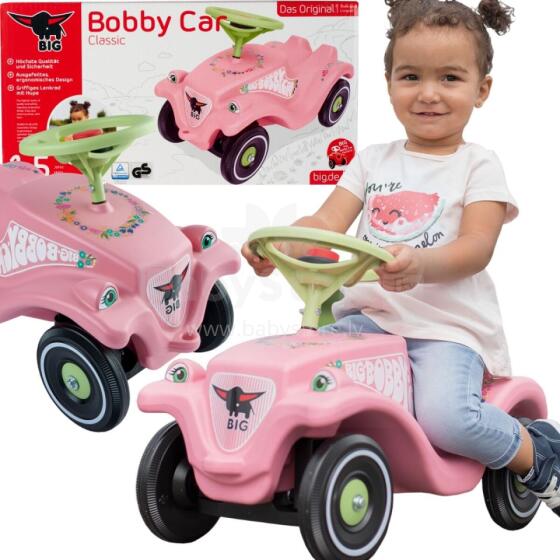 Liels Bobby Car Classic Ziedu Rozā Ratiņš