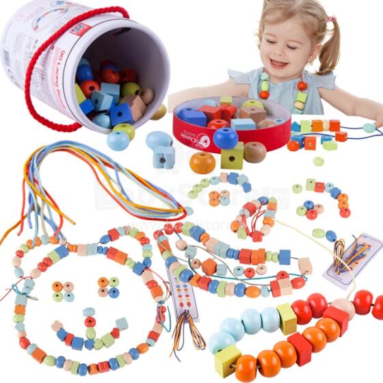 CLASSIC WORLD Wooden Beads for Stringing 96 pieces