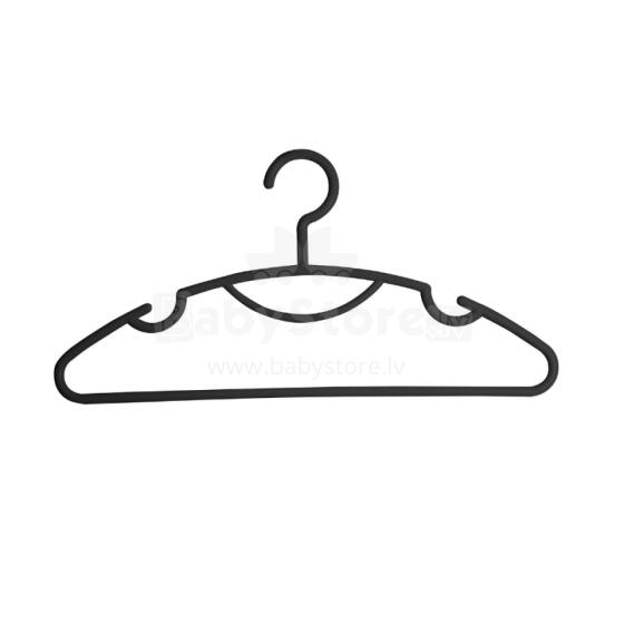 Clothes hangers 10 pcs. plastic Daphne 42x0.8x21cm black
