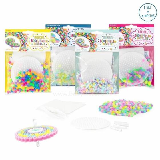 Ironing beads spinning top craft kit, 4-unit set, 4 assortments
