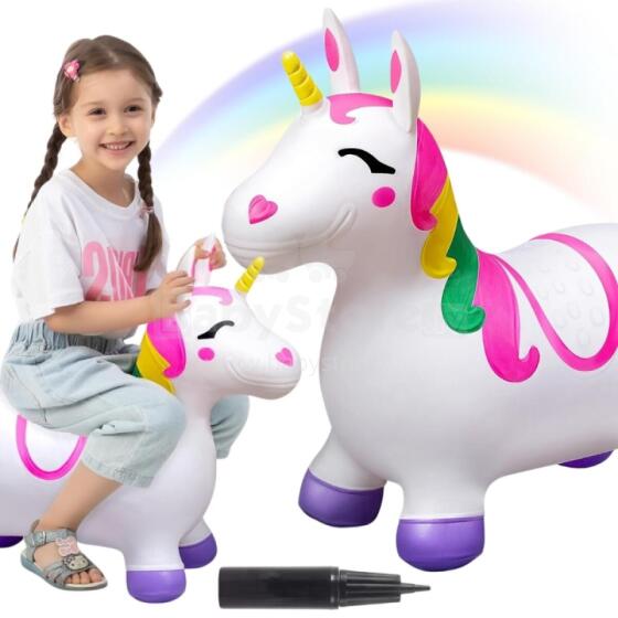 WOOPIE Inflatable Unicorn Bouncer White + Pump