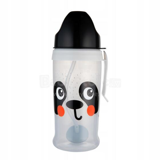 CANPOL BABIES non-spill sports bottle with weighted straw BabiesBoo panda, 270 ml, 56/510_whi