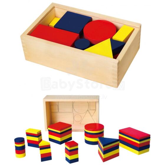Wooden Blocks Dienesa Geometric Shapes Viga Toys Montessori