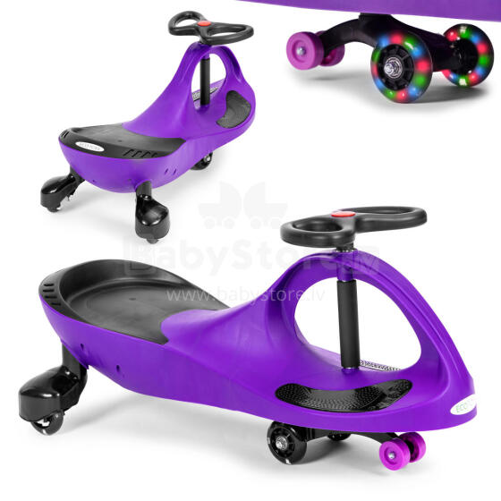Качалка на колесах Wiggle от ECOTOYS с LED-колесами, фиолетовая